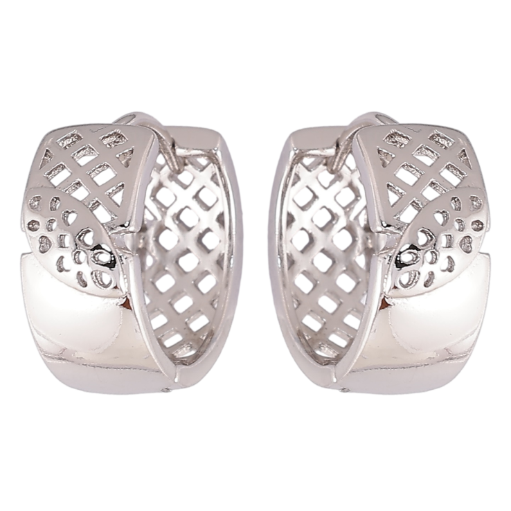 Серьги Xuping Родий колечки Резной узор фото №19 Серьги Xuping Родий колечки Резной узор фото №19