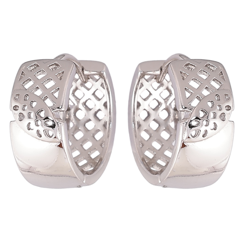 Серьги Xuping Родий колечки Резной узор фото №1