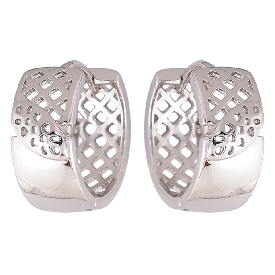 Серьги Xuping Родий колечки Резной узор фото №1