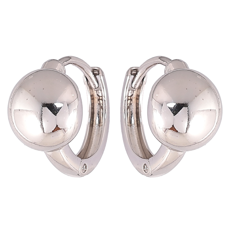 Серьги Xuping Родий колечки Зеркальные полусферы фото №12