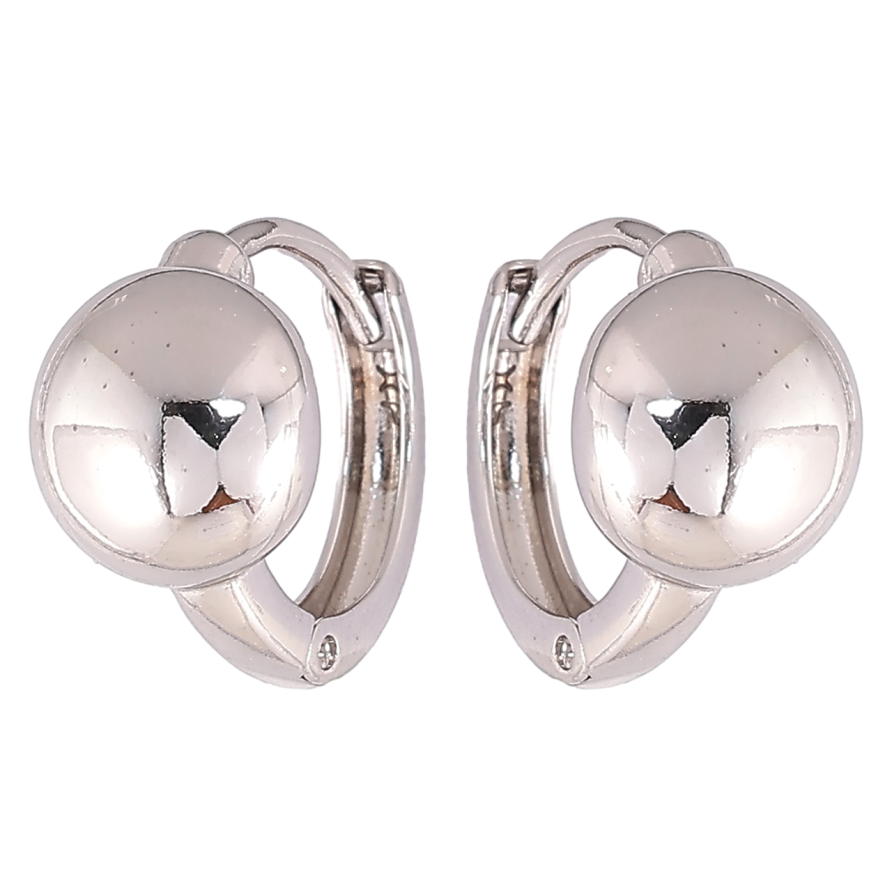 Серьги Xuping Родий колечки Зеркальные полусферы фото №1
