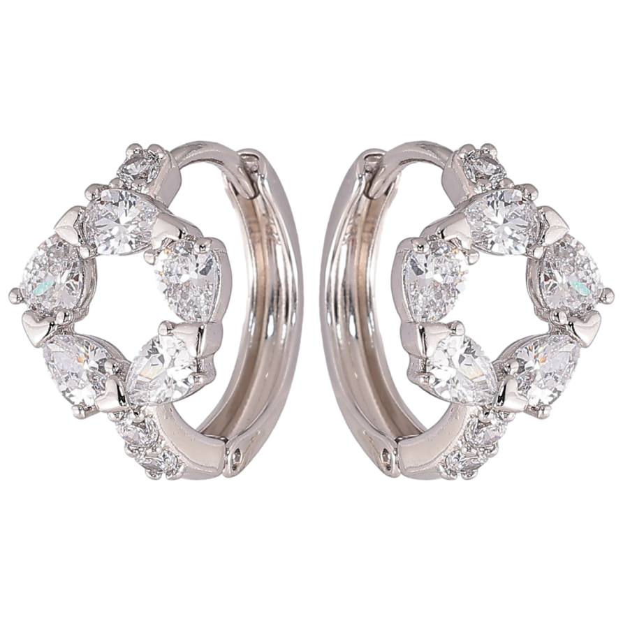 Сережки Xuping Родій колечка «Віночки з кристалів» фото №1