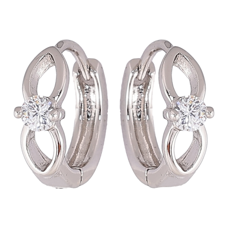 Серьги Xuping Родий колечки Узор с фианитами фото №18 Серьги Xuping Родий колечки Узор с фианитами фото №18