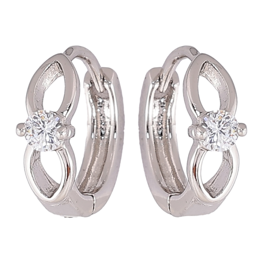 Серьги Xuping Родий колечки Узор с фианитами фото №1