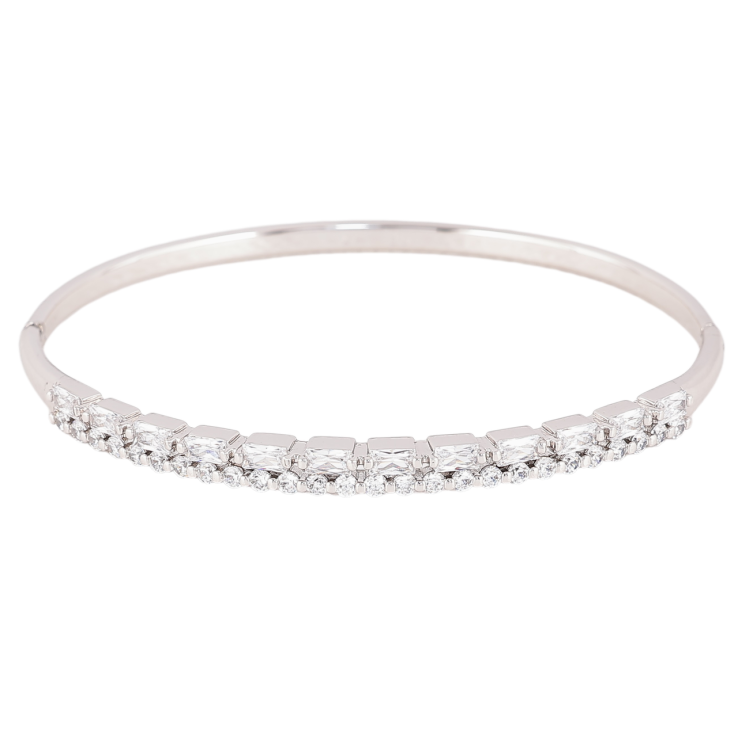 Браслет Xuping Родий Инкрустация цирконием ø 6см фото №11