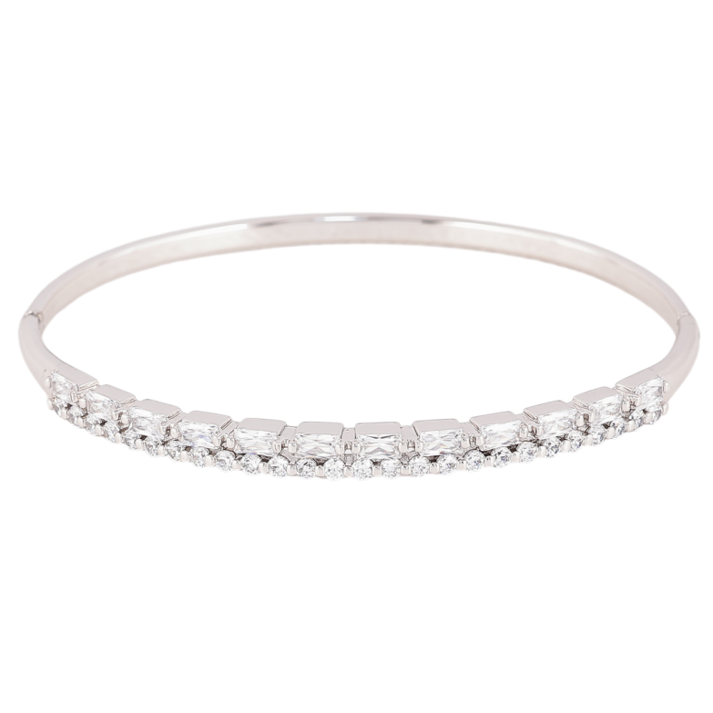 Браслет Xuping Родій Інкрустація цирконієм» ø 6см фото №1