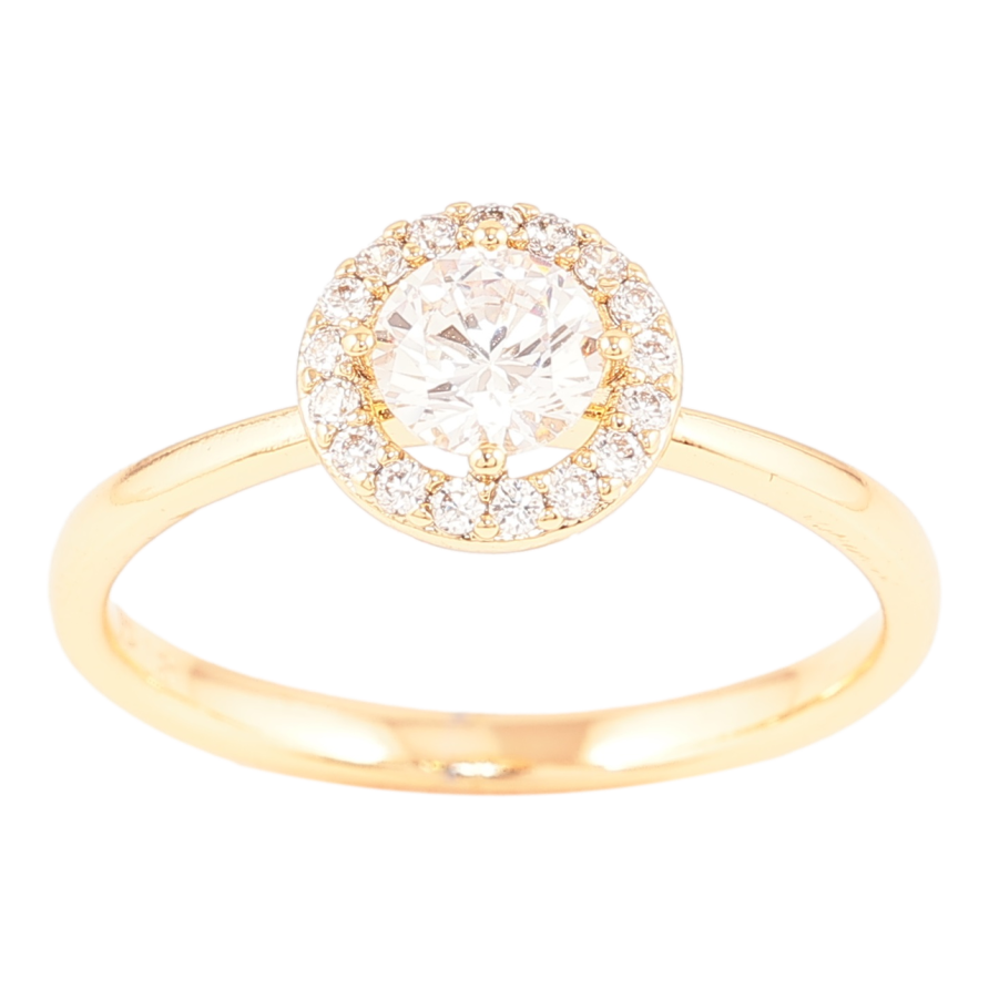 Кольцо Xuping Позолота 18K Фианит в обрамлении циркония фото №1