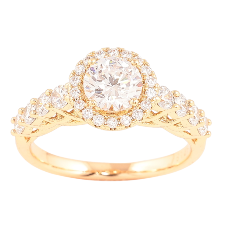 Кольцо Xuping Позолота 18K Инкрустация цирконием фото №12