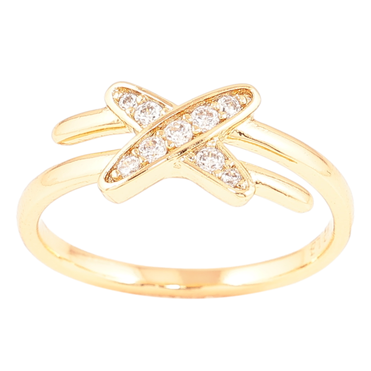 Кольцо Xuping Позолота 18K Крестик с цирконием фото №21