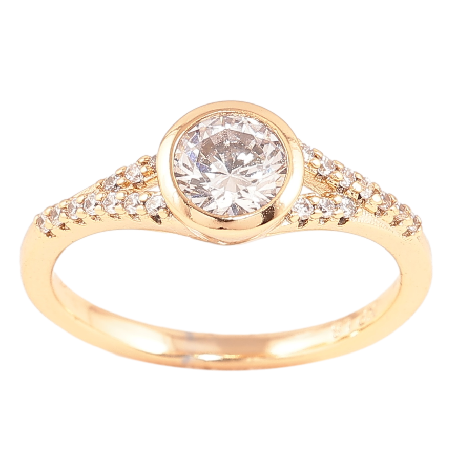 Кольцо Xuping Позолота 18K Фианит с инкрустацией цирконием фото №1