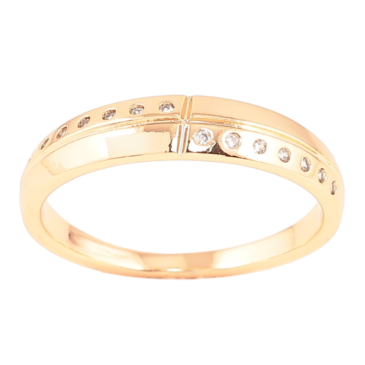 Кольцо Xuping Позолота 18K Узор из вставками циркония фото №8