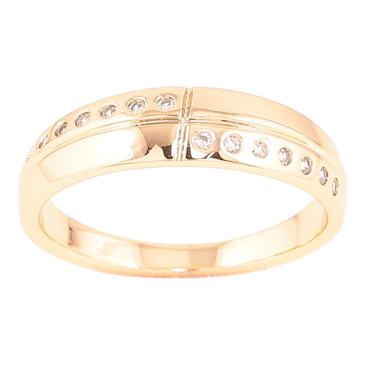 Кольцо Xuping Позолота 18K Узор из вставками циркония фото №8