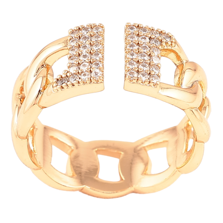 Кольцо Xuping Позолота 18K Узор цепочка с инкрустацией цирконием фото №19