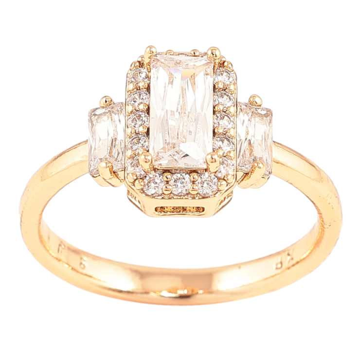 Кольцо Xuping Позолота 18K Кристальный блеск фото №3