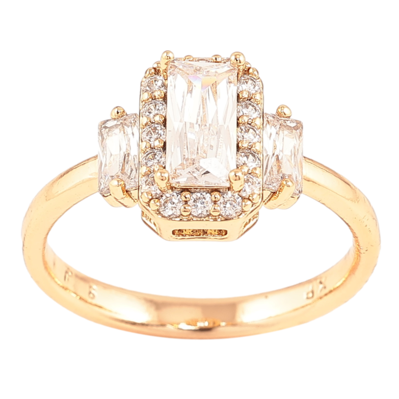 Каблучка Xuping Позолота 18K «Кришталевий блиск» фото №1