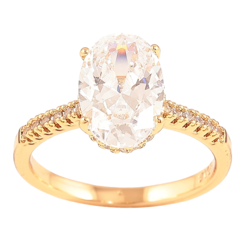 Кольцо Xuping Позолота 18K Фианит на дорожке циркония фото №1