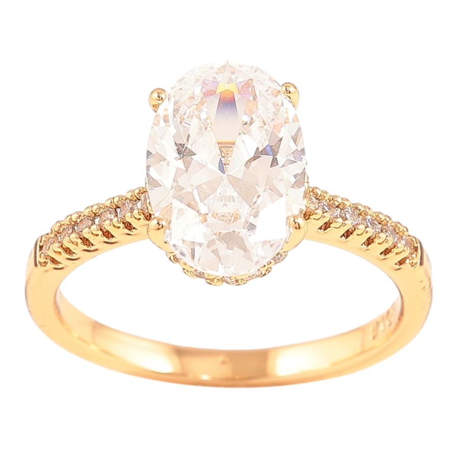 Кольцо Xuping Позолота 18K Фианит на дорожке циркония фото №1