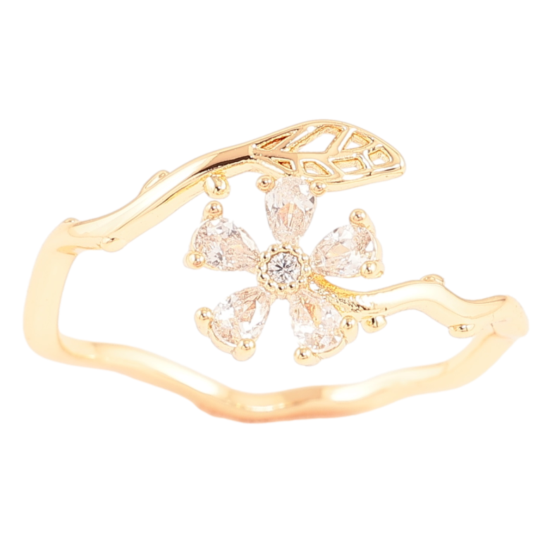 Каблучка Xuping Позолота 18K «Кришталева квіточка» фото №2