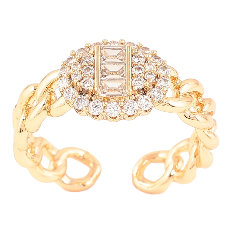 Кольцо Xuping Позолота 18K Узор цепочка с инкрустацией цирконием фото №13