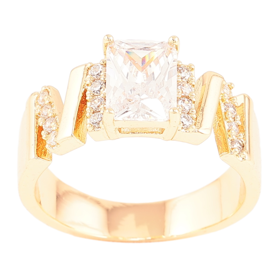 Кольцо Xuping Позолота 18K Узор с фианитом и цирконием фото №1