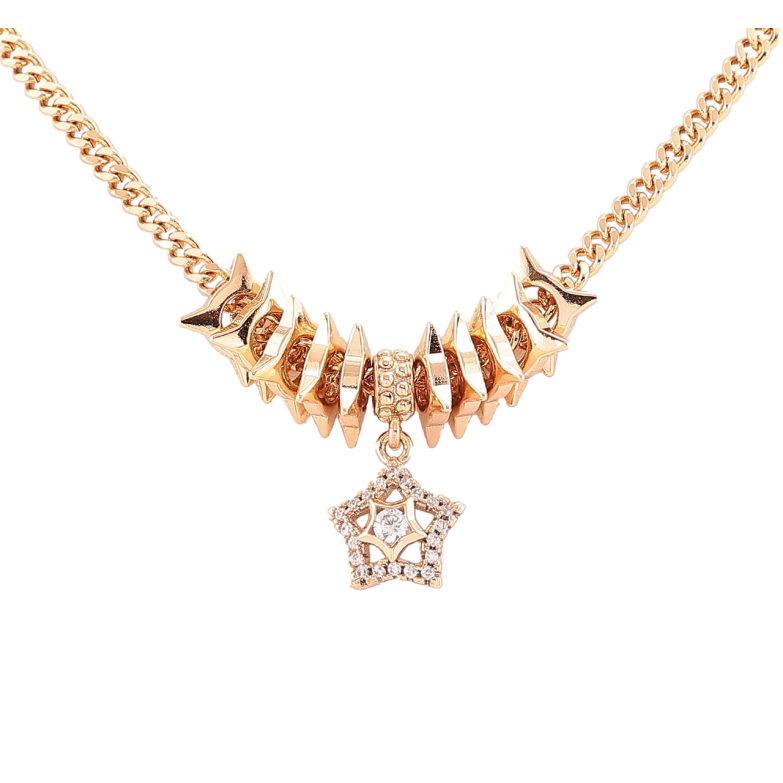 Подвеска на цепочке Xuping Позолота 18K Звезды длина 42-47см х 3мм фото №1