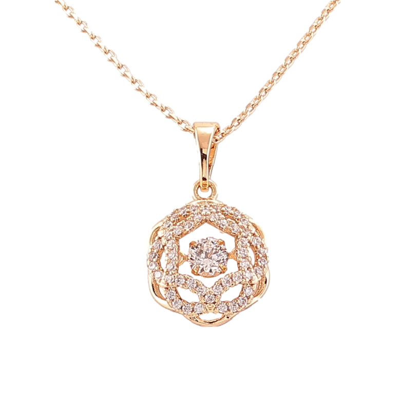 Кулон на ланцюжку Xuping Позолота 18K «Витончена підвіска з інкрустацією цирконієм» довжина 41-44см х 1мм фото №13