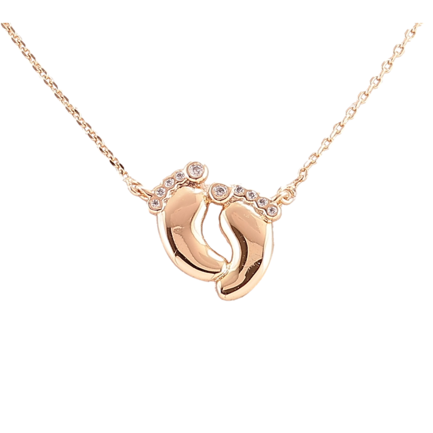 Подвеска на цепочке Xuping Позолота 18K Детские следочки длина 42-47см х 1мм фото №1