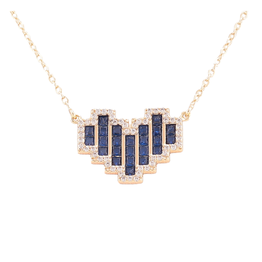 Подвеска на цепочке Xuping Позолота 18K Сердце с синими фианитами и цирконием длина 44-49см х 1.5мм фото №1 Подвеска на цепочке Xuping Позолота 18K Сердце с синими фианитами и цирконием длина 44-49см х 1.5мм фото №1