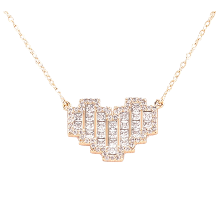 Підвіска на ланцюжку Xuping Позолота 18K «Серце з фіанітами та цирконієм» довжина 44-49см х 1.5мм фото №8