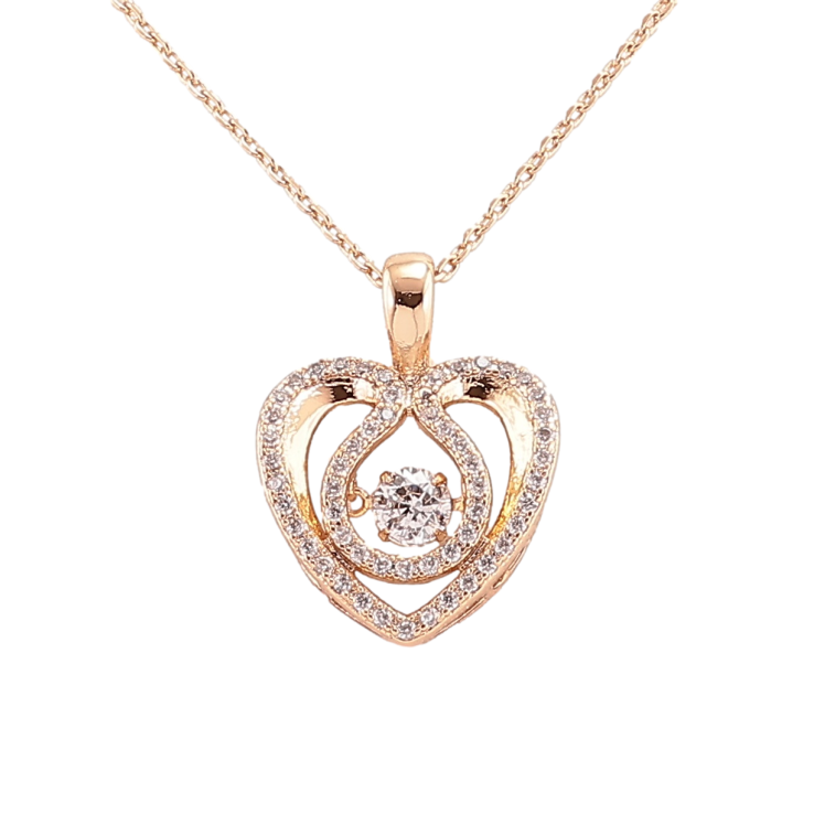 Підвіска на ланцюжку Xuping Позолота 18K «Сердечко з «танцюючим кристалом» довжина 42-45см х 1мм фото №11