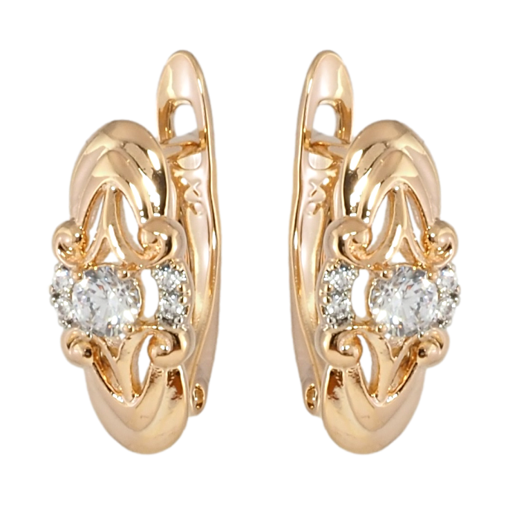 Серьги Xuping Позолота 18K английский замок Декоративный узор с цирконием фото №4
