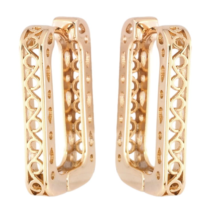 Серьги Xuping Позолота 18K колечки Резной узор фото №18 Серьги Xuping Позолота 18K колечки Резной узор фото №18