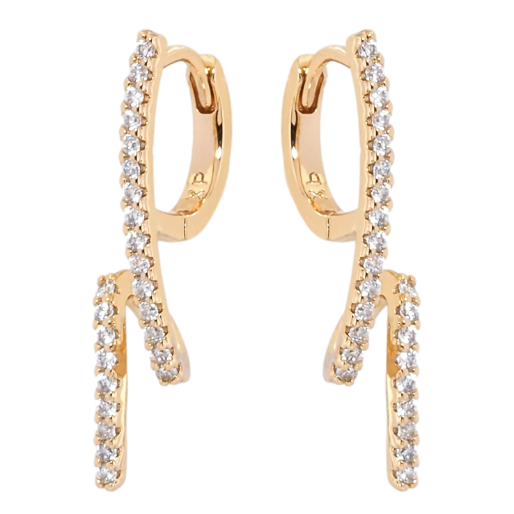 Серьги Xuping Позолота 18K колечки Витые дорожки циркония фото №25