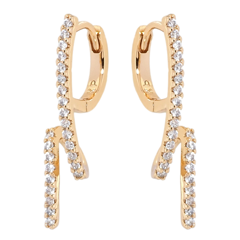 Серьги Xuping Позолота 18K колечки Витые дорожки циркония фото №1 Серьги Xuping Позолота 18K колечки Витые дорожки циркония фото №1