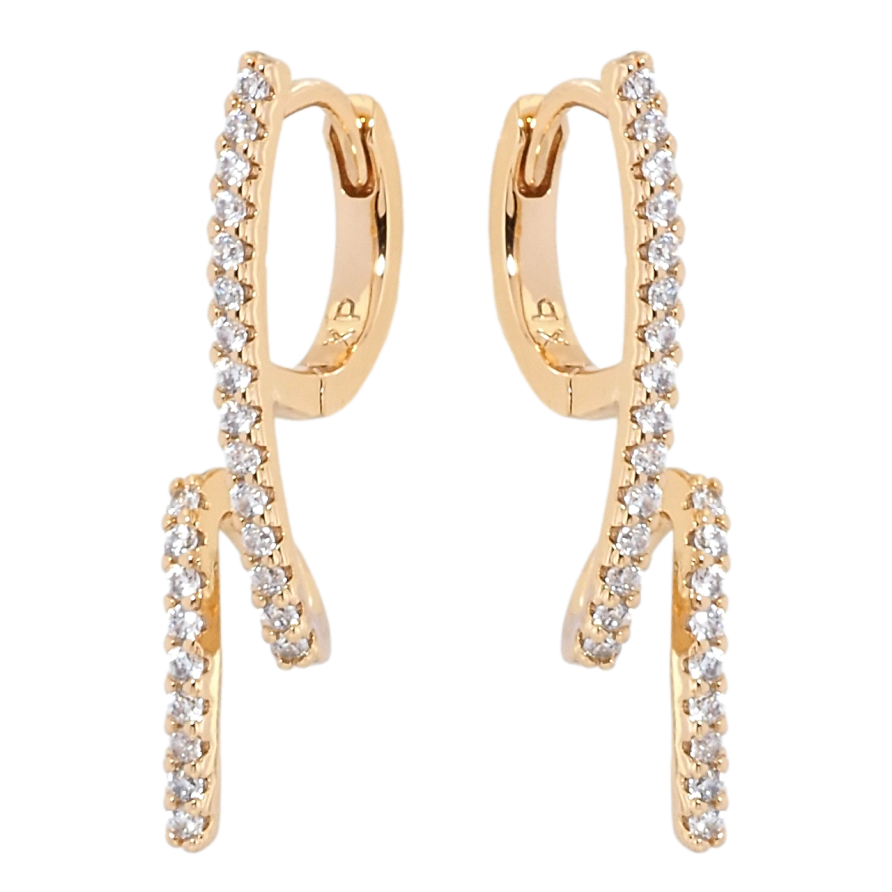 Серьги Xuping Позолота 18K колечки Витые дорожки циркония фото №1 Серьги Xuping Позолота 18K колечки Витые дорожки циркония фото №1