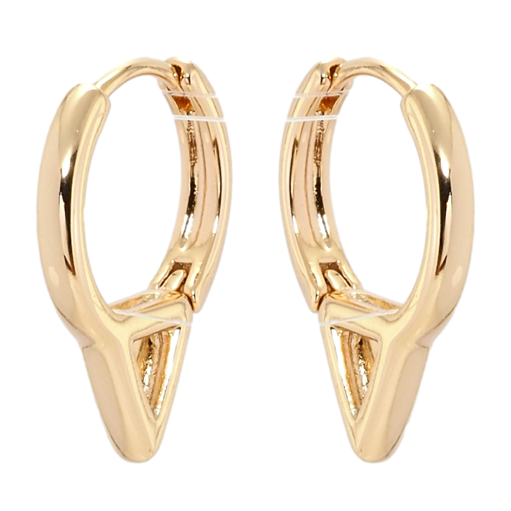 Серьги Xuping Позолота 18K колечки Колечки с треугольниками фото №6
