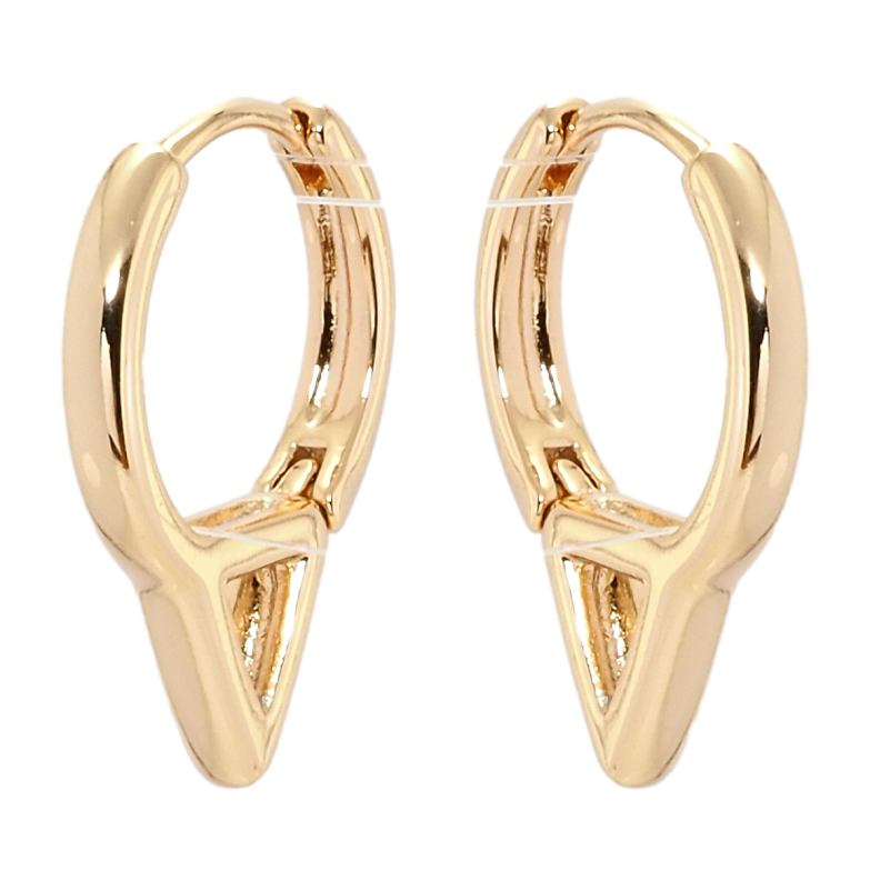 Серьги Xuping Позолота 18K колечки Колечки с треугольниками фото №1