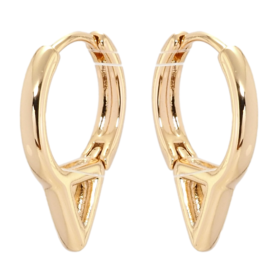 Серьги Xuping Позолота 18K колечки Колечки с треугольниками фото №1