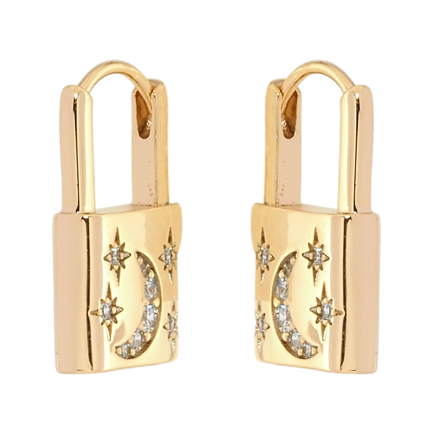 Серьги Xuping Позолота 18K колечки Замочки с узором фото №1