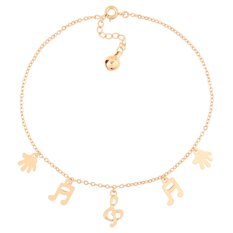 Браслет Xuping Позолота 18K на ногу Цепочка Якорная с подвесками размер 22-25см х 1.5мм фото №1