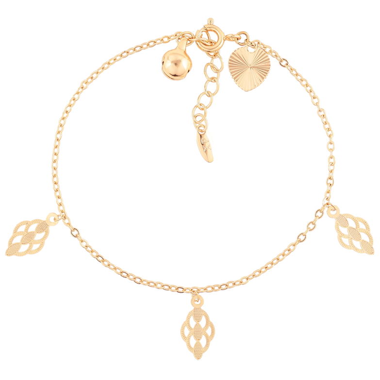 Браслет Xuping Позолота 18K «Ланцюжок Якірний з підвісками» розмір з доп.цеп.17-19.5см х 1мм фото №3