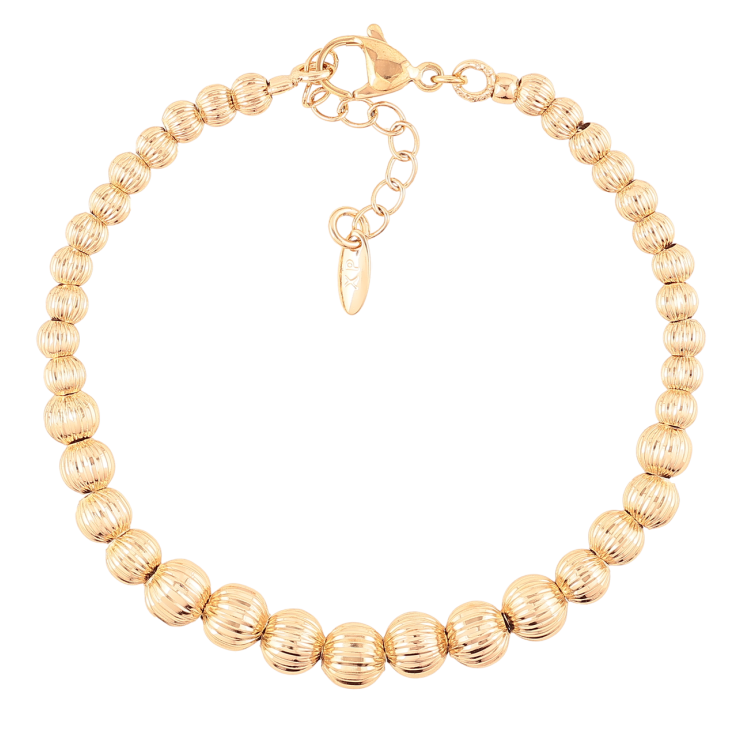 Браслет Xuping Позолота 18K Бусины с насечками размер с доп.цеп.17.5-20см х 4-6мм фото №18