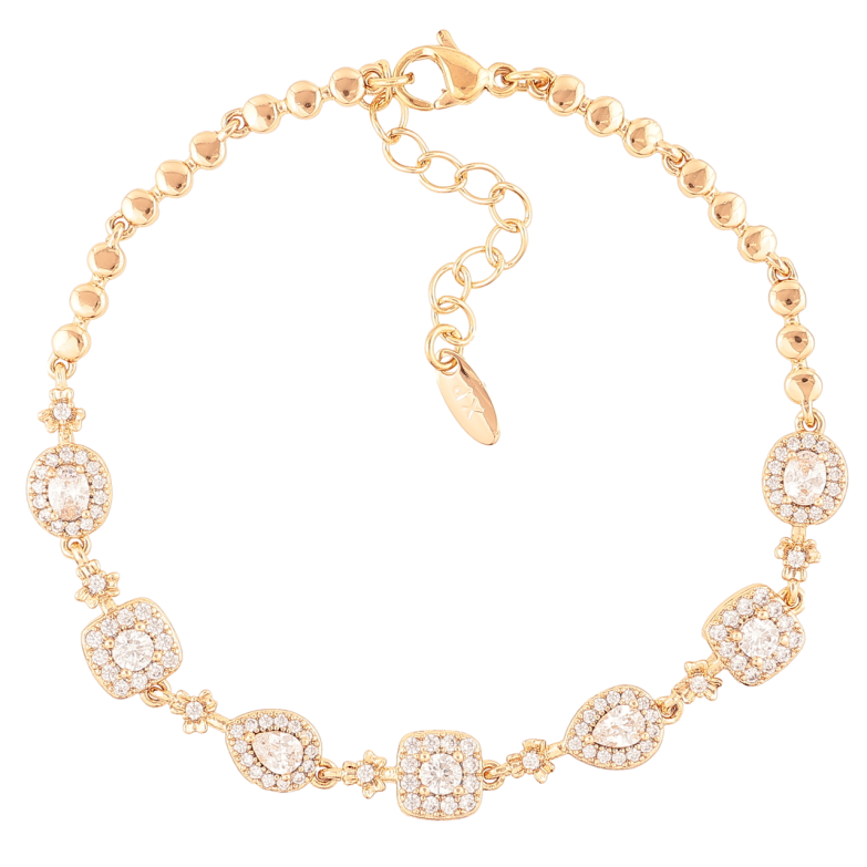 Браслет Xuping Позолота 18K Инкрустация цирконием размер с доп.цеп.17-20.5см х 2.5мм фото №1