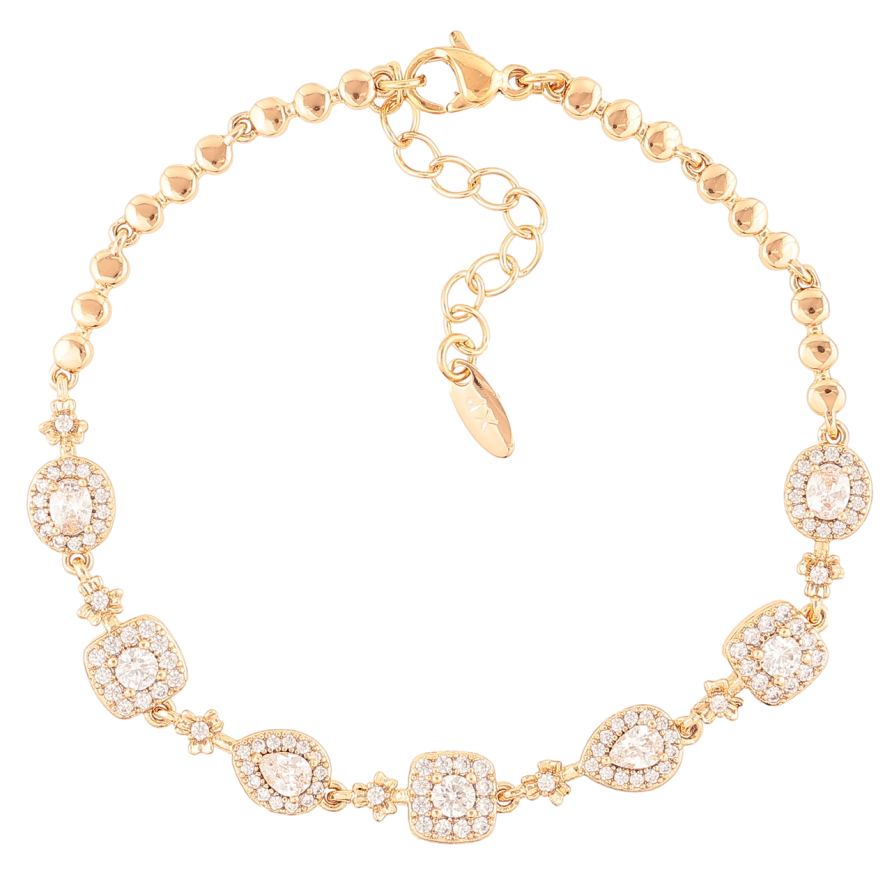 Браслет Xuping Позолота 18K Инкрустация цирконием размер с доп.цеп.17-20.5см х 2.5мм фото №1