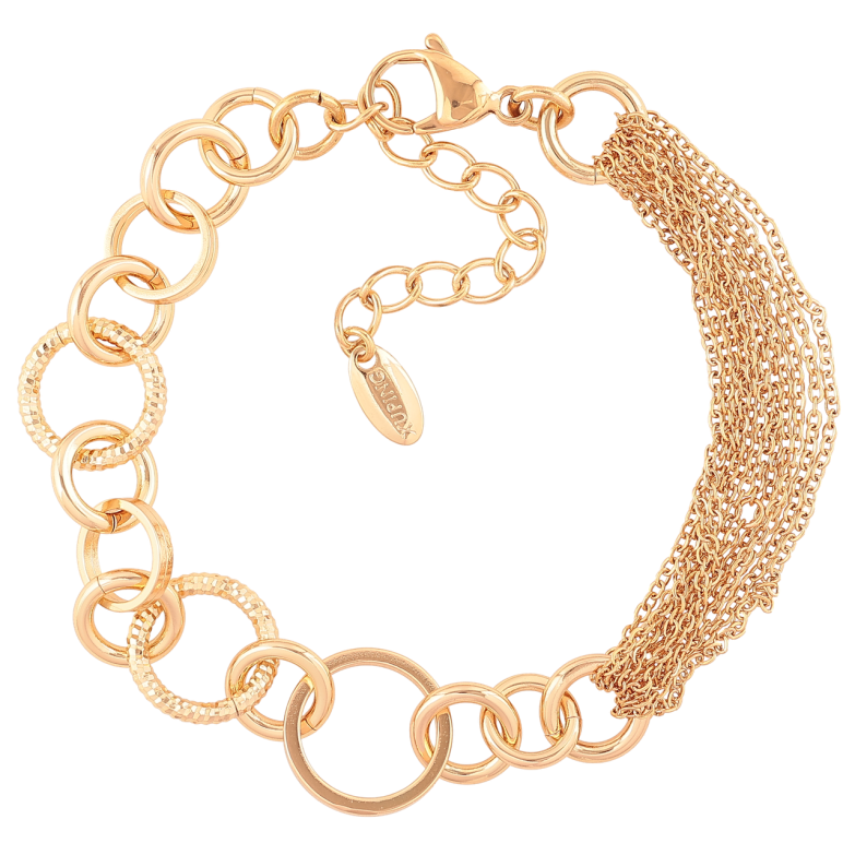 Браслет Xuping Позолота 18K Комбинированные цепочки размер с доп.цеп.19-23.5см х 8-15мм фото №1