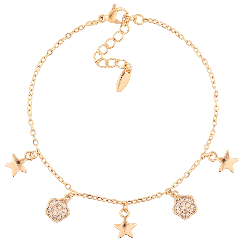 Браслет Xuping Позолота 18K Цепочка с подвесками размер с доп.цеп.17-20.5см х 1.5мм фото №1