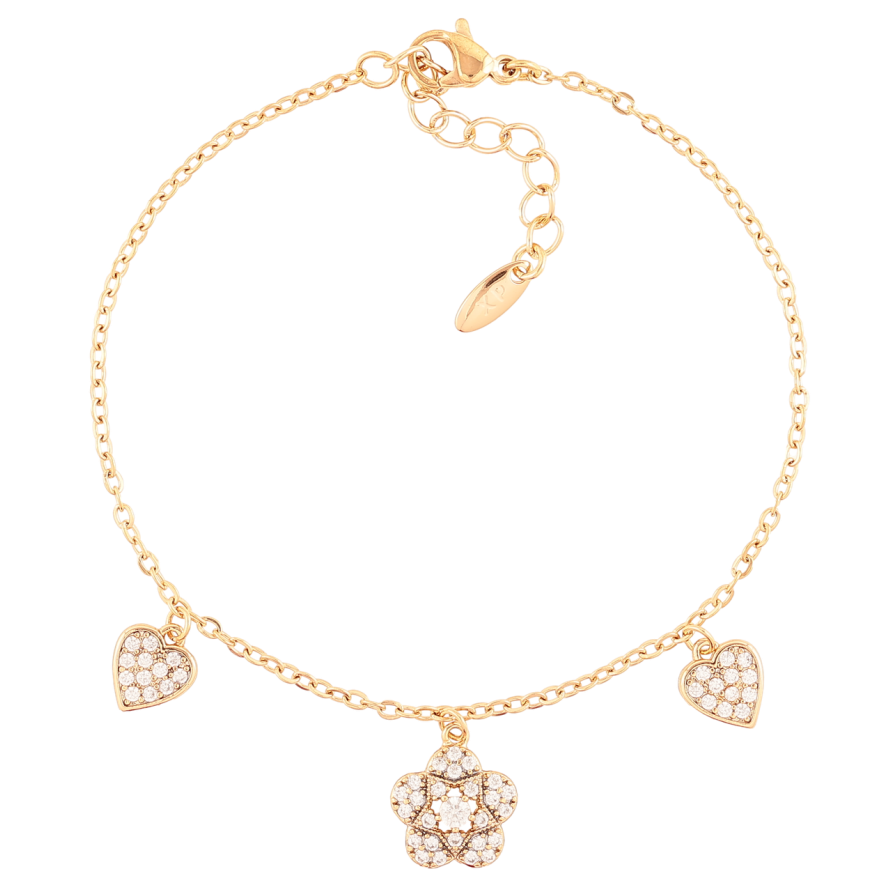 Браслет Xuping Позолота 18K Цепочка Якорная с подвесками размер с доп.цеп.17-20.5см х 1.5мм фото №1