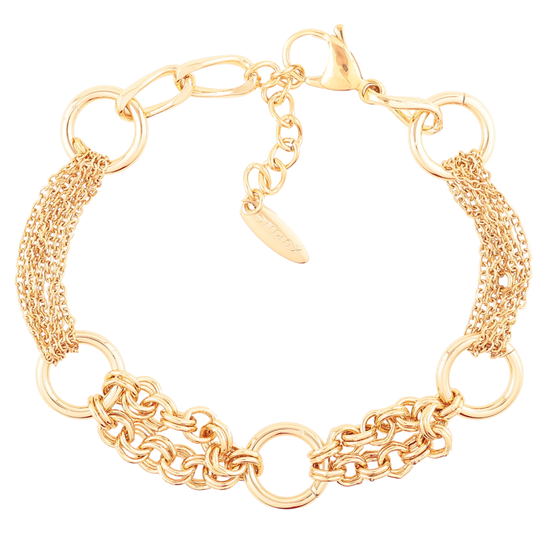 Браслет Xuping Позолота 18K «Ланцюжок Комбінований» розмір з доп.цеп.19-22см х 5-12мм фото №1