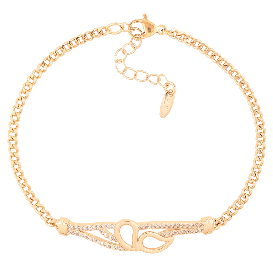 Браслет Xuping Позолота 18K «Ланцюжок Панцирний з декоративною вставкою» розмір з дод.цеп.19-22см х 2.5мм фото №1