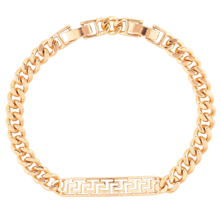 Браслет Xuping Позолота 18K Панцирная цепочка и вставка с греческим узор размер с доп.замком 17,19см х 6мм фото №25